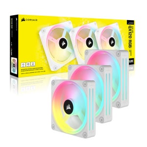 커세어 iCUE LINK QX120 RGB Starter Kit 화이트, 3팩