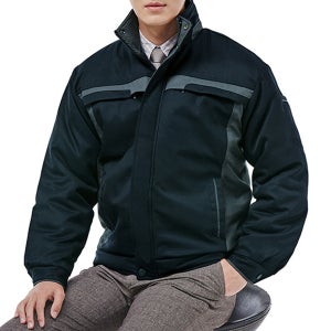피오젠 동계 작업복 점퍼 T/R게버딘소재 그레이 배색 근무복 현장복 단체복 PW-J300