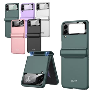 마그네틱 힌지 보호 케이스 삼성 액정 강화유리 풀커버 그린, 갤럭시Z 플립3