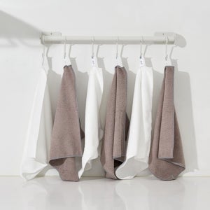 [N단독구성] 프로그 와이드 극세사 행주 화이트&그레이 6개입 X 2개