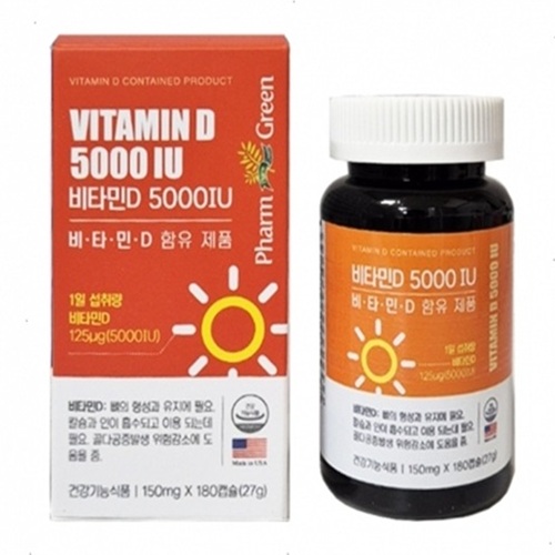 <b>팜그린</b> 활성형 <b>비타민D</b> 5000IU 150mg 180캡슐 <b>비타민D</b>3