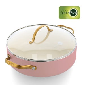파도바 인덕션 세라믹 논스틱 골드 전골냄비 웨스턴팬 3L 24cm, 블러쉬핑크