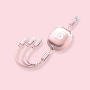 고속 충전 케이블 3IN1 100W 핑크