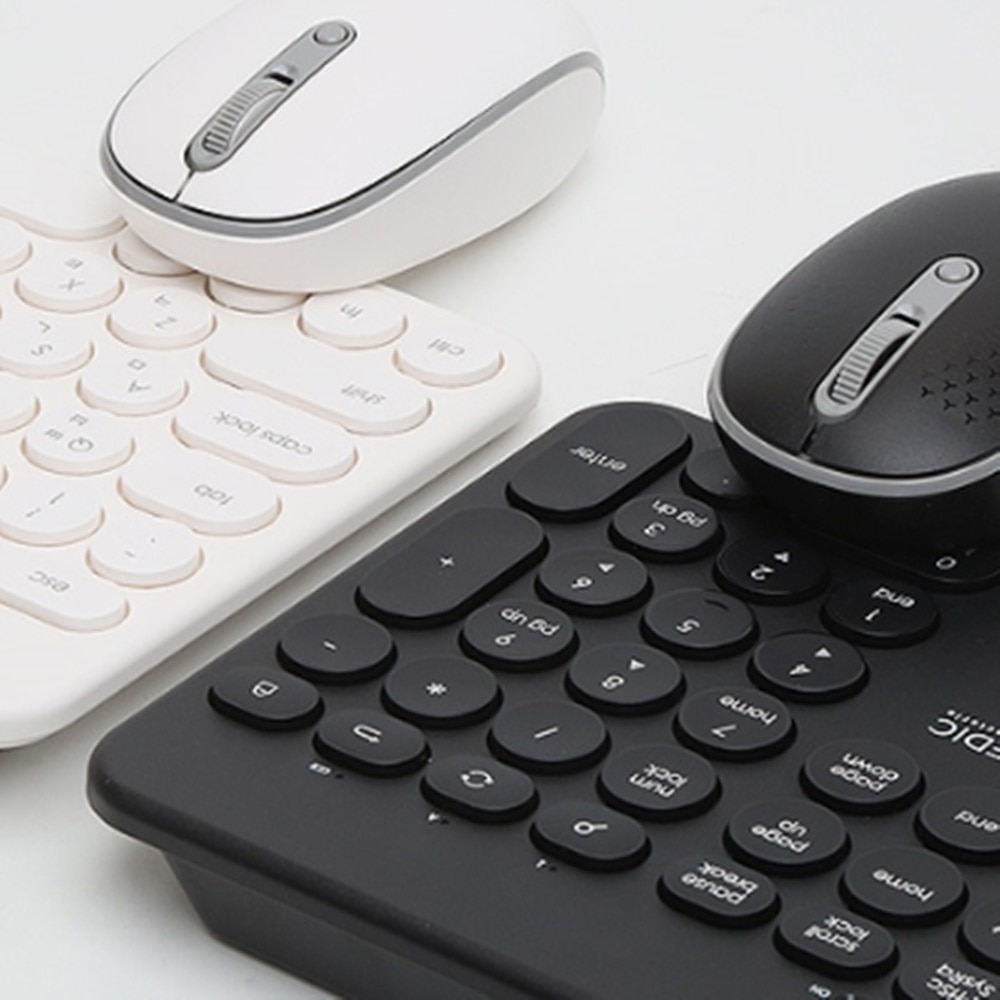 (화이트) 저소음 무선 키보드 마우스세트 사무실용 키보드세트