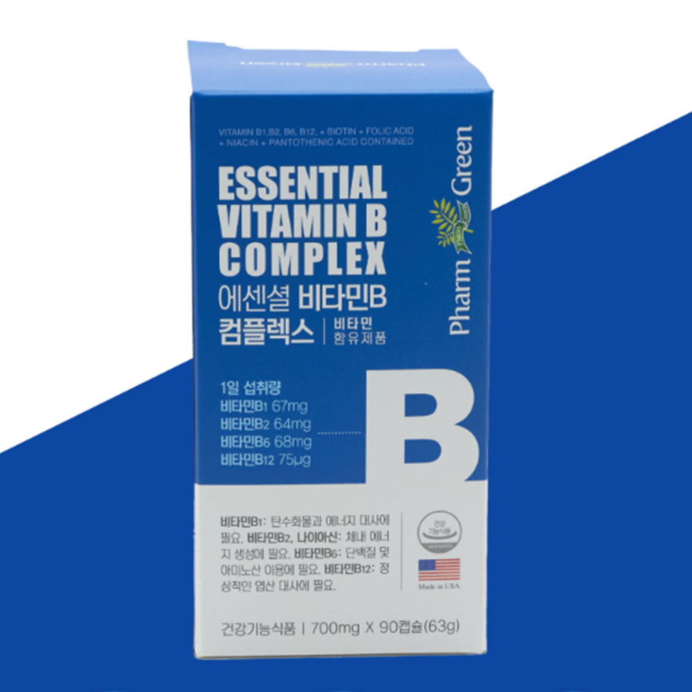 <b>팜그린</b> 에센셜 <b>비타민</b>B 컴플렉스 700mg x 90캡슐 3개월분
