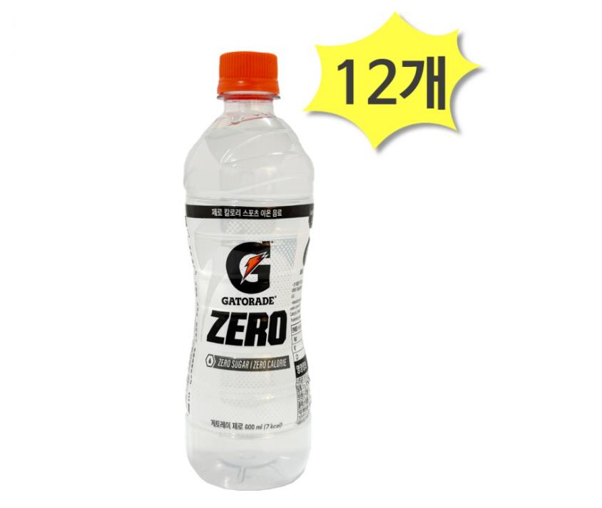 게토레이 제로 청량한 스포츠 음료 <b>운동 후</b> 필수템 600ml x 12개