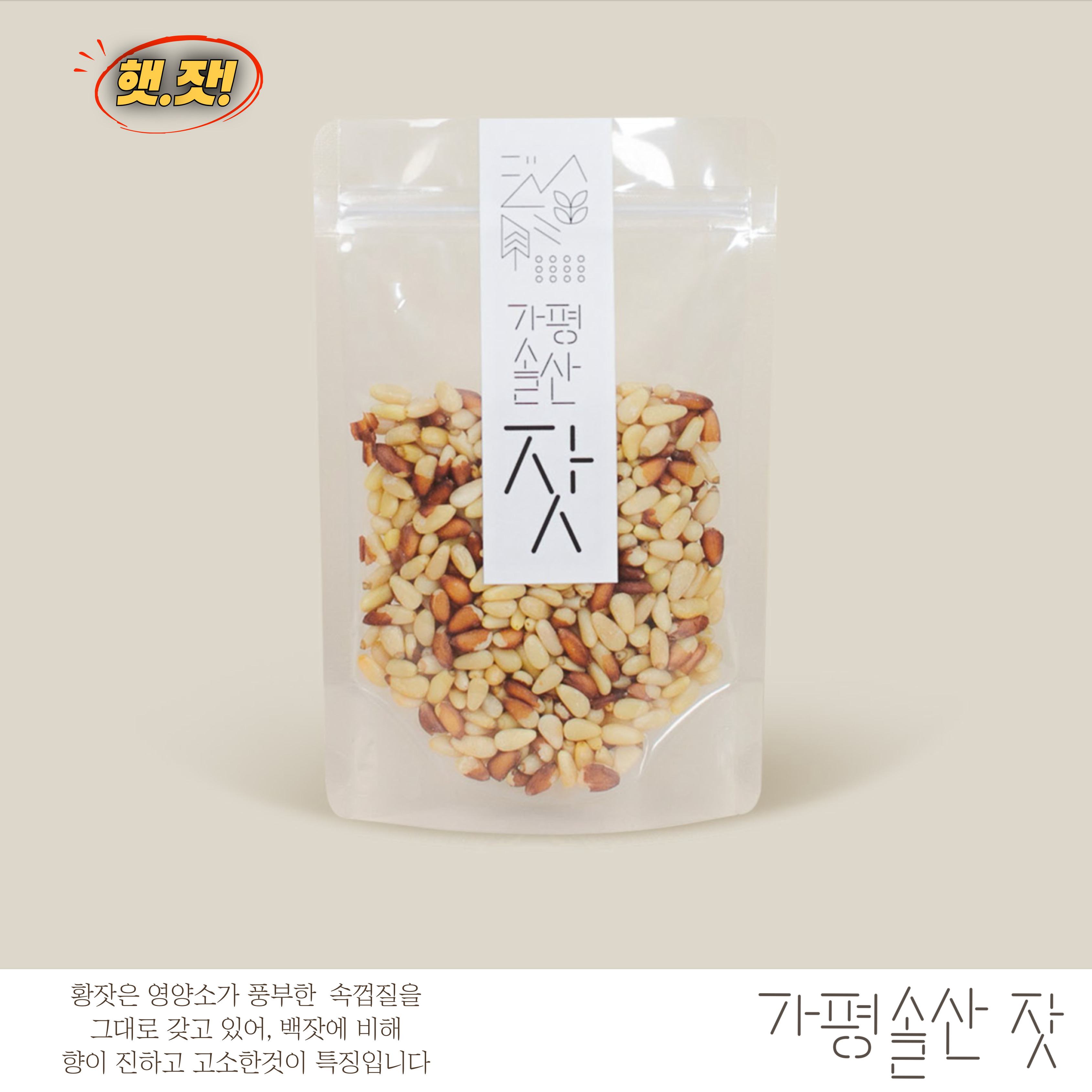 가평솔산 잣,국내산 햇잣, 황잣 500g