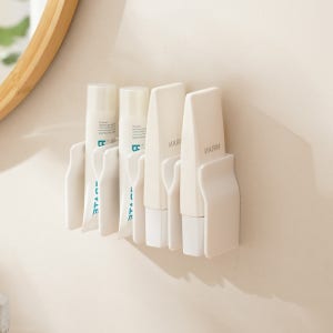 무타공 부착형 폼클렌징 화장품 치약 튜브 소품 수납함 욕실 정리