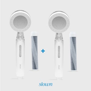 [1+1 세트] 슬로운 4중 올인원필터 + 2중 은첨착향균 미스트 필터샤워기 안개분사 저자극 온오프 Slown 아기샤워기