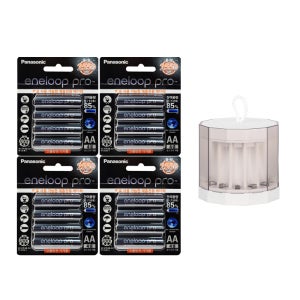파나소닉 에네루프 PRO 고용량 AA 충전지 4개입 4세트+렉셀 12구 멀티 충전기