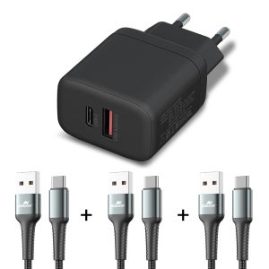 고부기 초고속 멀티 충전기 케이블 포함 25W어댑터/블랙+UtoC 블랙x3