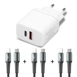 고부기 초고속 멀티 충전기 케이블 포함 25W어댑터/화이트+Cto8 블랙x3
