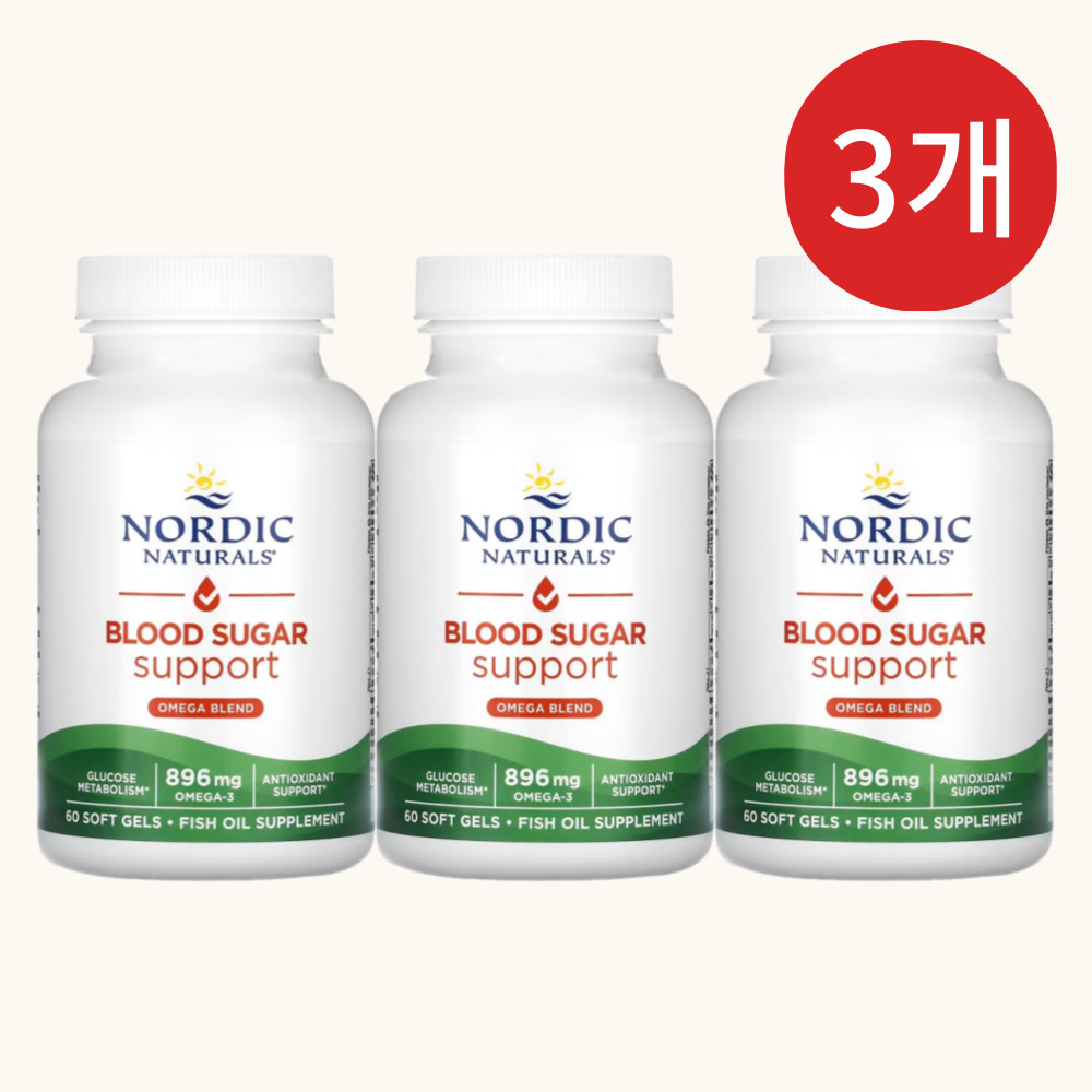 노르딕 내추럴스 <b>블러드 슈가</b> 서포트 <b>오메가</b> 알파리포산 크롬 60캡슐, 3개