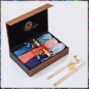 황실쌍학 유기수저3인세트/은퇴선물 중국인선물 숟가락 혼수예단 결혼선물