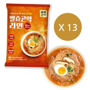 빼빼곤약 59kcal 발효곤약라면 매운맛 214g, 13개