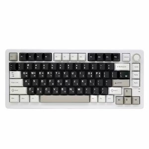 QSENN Q75 PBT 풀윤활 가스켓 유무선 기계식 키보드 크림치즈, 하이무 저소음 바다소금