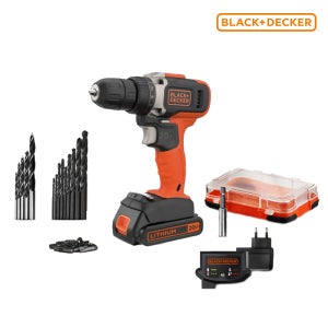 블랙앤데커 20V 무선 충전 드릴 드라이버(25pcs 액세서리) EBCD703