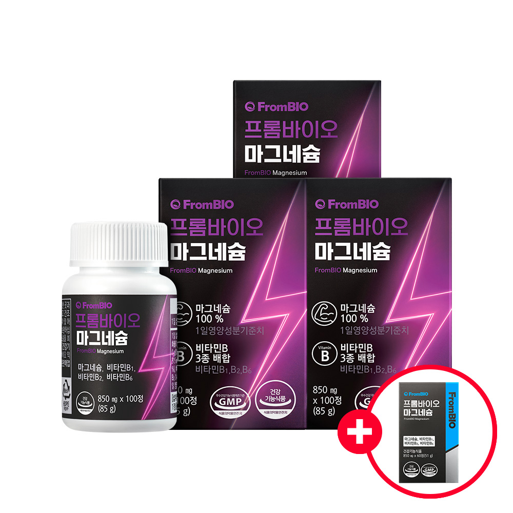 [+60정 추가 증정] 프롬바이오 마그네슘 100정, 3개