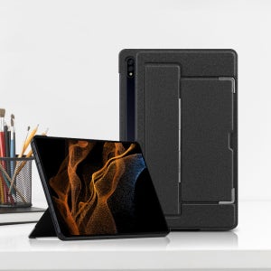 갤럭시탭 케이스 커버 범퍼 세로 거치 킥쉘 블랙, 갤럭시 탭 S7+