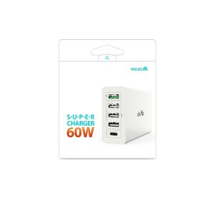 (VM) PD 60W USB+C타입 6구 스마트폰 충전기 VM-6P5U1C