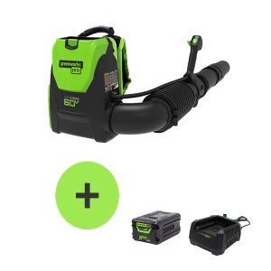 그린웍스 60V 충전 백팩 브로워 송풍기 5AH 배터리 세트 배부식 낙엽청소 제설 베어툴