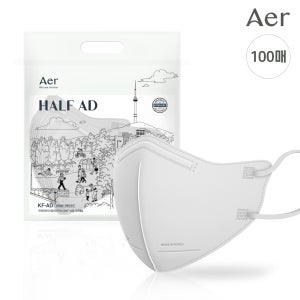 [100개입] 더 안전하고 가볍게, 아에르 KF-AD 비말차단 마스크