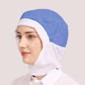 [애플가운] C-349 해썹(HACCP) 식품위생모자, 목 스판텍스 블루 모자, 급식실, 식품공장 단체 위생모자