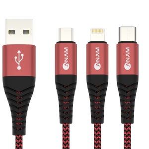 아남 페브릭 케이블 2M_3in1 USB-A (일반 USB충전기용)
