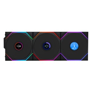 리안리 UNI FAN TL Wireless LCD 120 리버스 (3팩, 블랙)