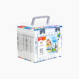 델리 삼각 트윈 스케치 마카 80색 드로잉 세트