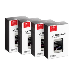 WD Ultrastar 24TB DC HC580 WUH722424ALE6L4 4팩, 3년 보증
