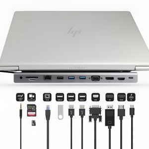 국내정품 11IN1 멀티허브 컨버터 도킹스테이션 C타입 무전원 받침대 HDMI USB 3.0 DP VGA