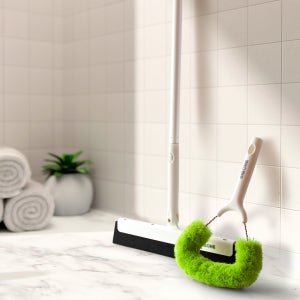 더스트키퍼 속 깊은 때 긁어내는 방충망 청소솔, 욕실청소 스퀴지 롱스틱 혼합 세트