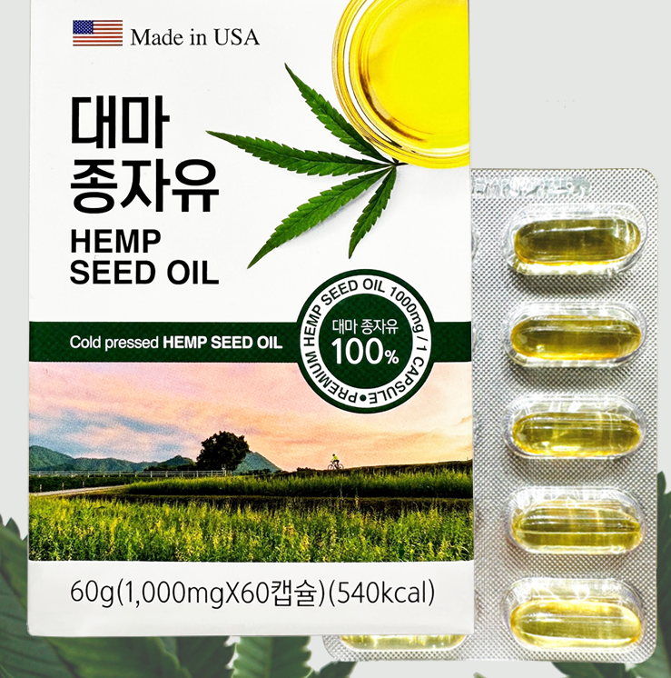 <b>뉴트</b>리움 대마종자유 1000mg x 60캡슐 (2개월분)