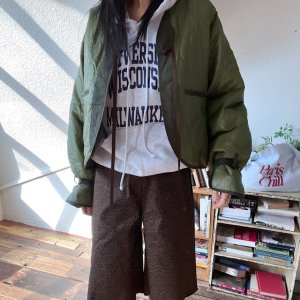 노카라 브이넥 깔깔이 항아리 누빔 리본 야상 2온스 오버핏 숏 크롭 스콘 패딩 자켓 점퍼