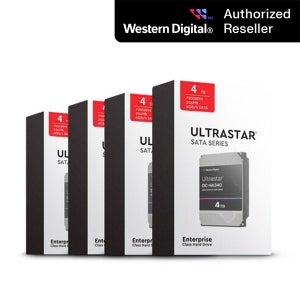 공식인증점 WD ULTRASTAR HA340 4TB 7200RPM 4PACK HDD 울트라스타 4테라 하드디스크 4패키지 CMR 무상 3년 나스용 WUS721204BLE6L4