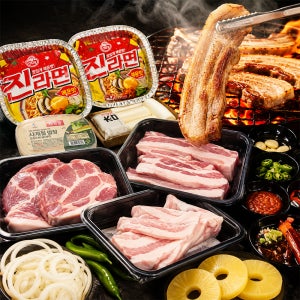 당일출고/한돈 캠핑고기 바베큐세트 삼겹살300g+목살300g 16종 풀패키지