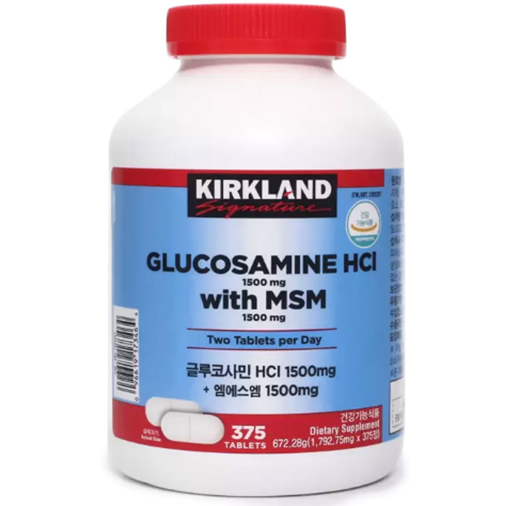 커클랜드 글루코사민HCI 1500mg+엠에스엠 1500mg 코스트코 관절 375정, 1개