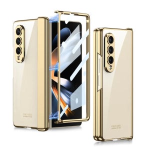 360도 마그네틱 풀커버 글라스 힌지 보호 골드, 갤럭시Z 폴드4