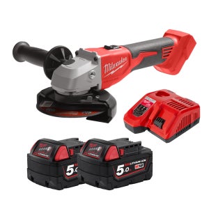밀워키 충전 앵글 그라인더 100mm 18V 5.0Ah M18 BLSAG100X-502X