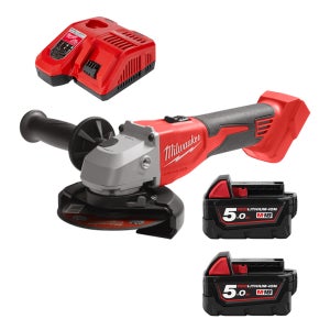 밀워키 충전 앵글 그라인더 125mm 18V 5.0Ah M18 BLSAG125X-502X