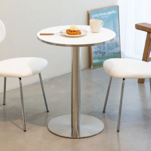 인블루 모모 화이트 원형식탁 식탁 카페테이블 600 사이즈