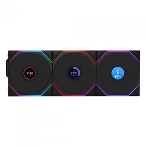 리안리 UNI FAN TL Wireless LCD 120 리버스 (3팩, 블랙)