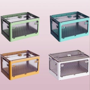 폴딩 박스 접이식 플라스틱 다용도 정리함 보관함 수납함 대형 옷 보관 장난감 상자 투명