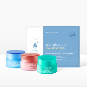 1+1 수부지 화잘먹 보습 네이처리퍼블릭 슈퍼 아쿠아 맥스 수분크림 80ml+히알루론산 마스크팩 1매 세트