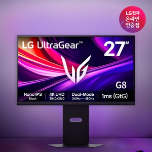 [최대 95만] LG전자 G8 27G850A 68.47cm 나노IPS Black UHD 240Hz 최대480Hz HDMI2.1 2000:1명암비 울트라기어 게이밍모니터