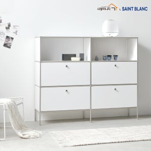 SK1082 거실 침실 낮은선반 오픈 도어형 모듈수납장 HI