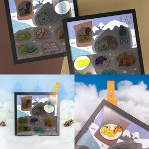 겨울만들기 겨울잠동물찾기 손전등비추기체험미술재료 어린이팝업북그림책 초등놀이키트