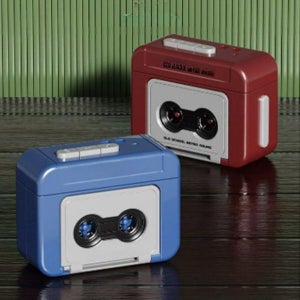 레트로 미니카세트 플레이어 휴대용 녹음기 카세트테이프 레트로 레드(15초 녹음)