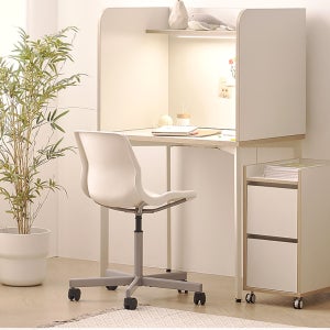 블랑 1인용 독서실책상 가정용 집중력 독서실 조명 시험 화이트 책상 800